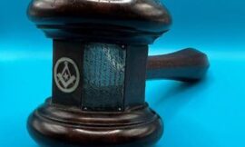 Gavel used when the foundation stone of the Militia Arsenal was laid 1850