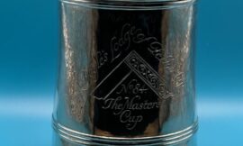 The Masters Cup was presented to Doyles Lodge of Fellowship by W Bro Dr Angelo Nelson Symons Past Deputy Provincial Grand Master in 1934 while he was Worshipful Master of the Lodge.