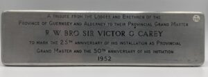 A metal plaque from the archives of the Royal Masonic Hospital