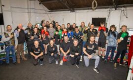 Members of the Privateers handing over a Cheque to The Amalgamated Boxing Club
