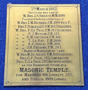 Le Marchant Street Foundation Stone Plaque