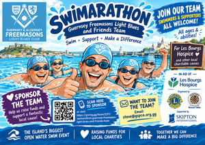 Please join the team or donate to the Guernsey & Alderney Freemason Light Blues and Friends Team for Swimarathon 2026